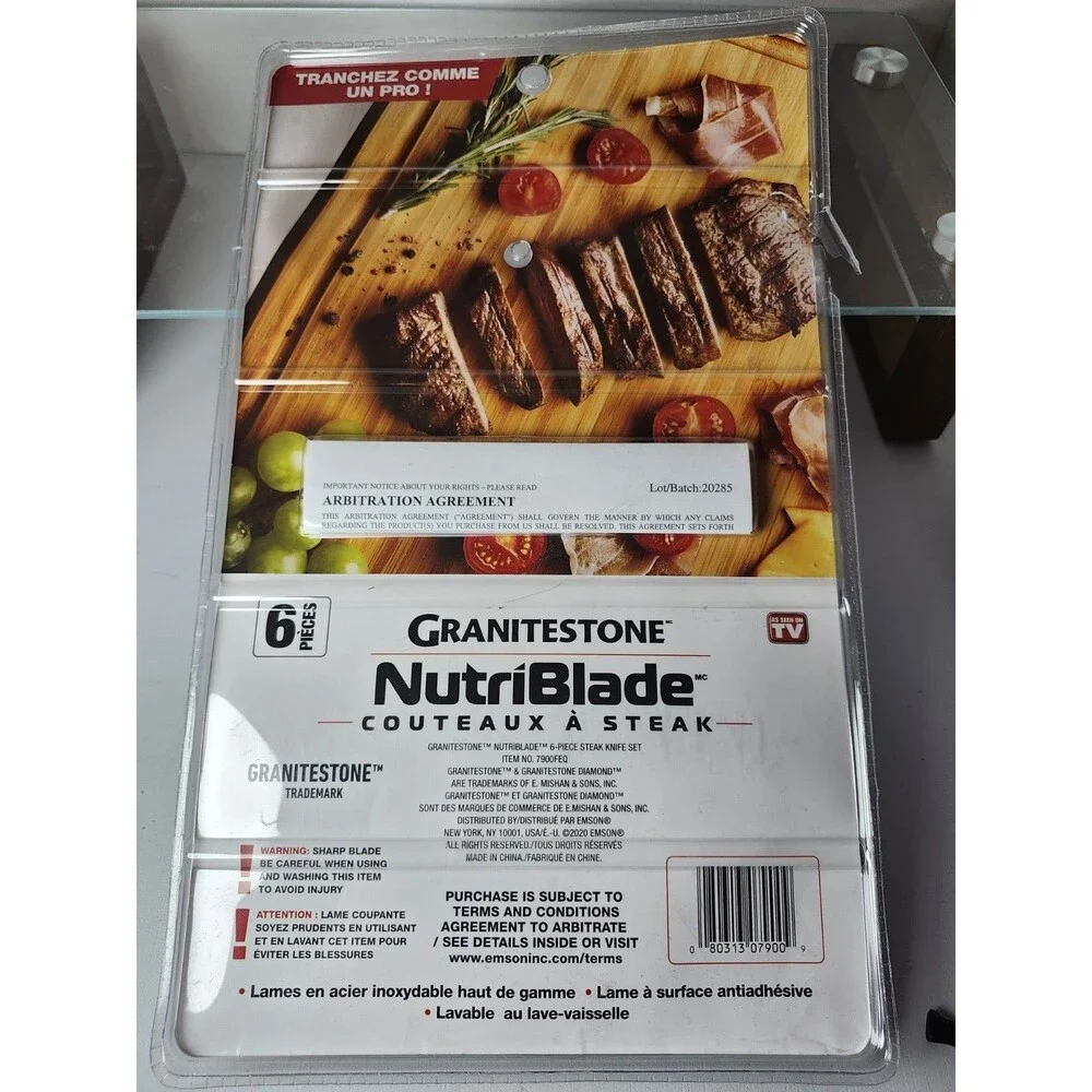 Granitestone - NutriBlade - Steak Knives - Stainless Steel - 6 Piece Easy Grip